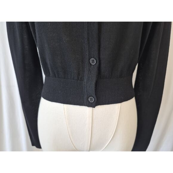 New w/Tags Tory Burch Womens Black Merino Wool Simone Cardigan Sweater XS RT$175 - Picture 3 of 13